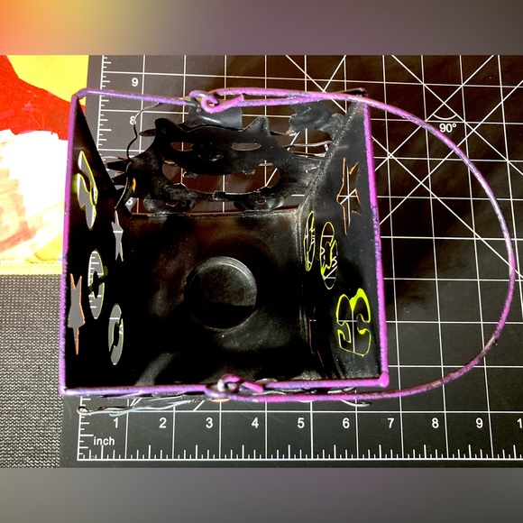 Vintage Folk Art Metal Halloween Candle Holder - Picture 7 of 9